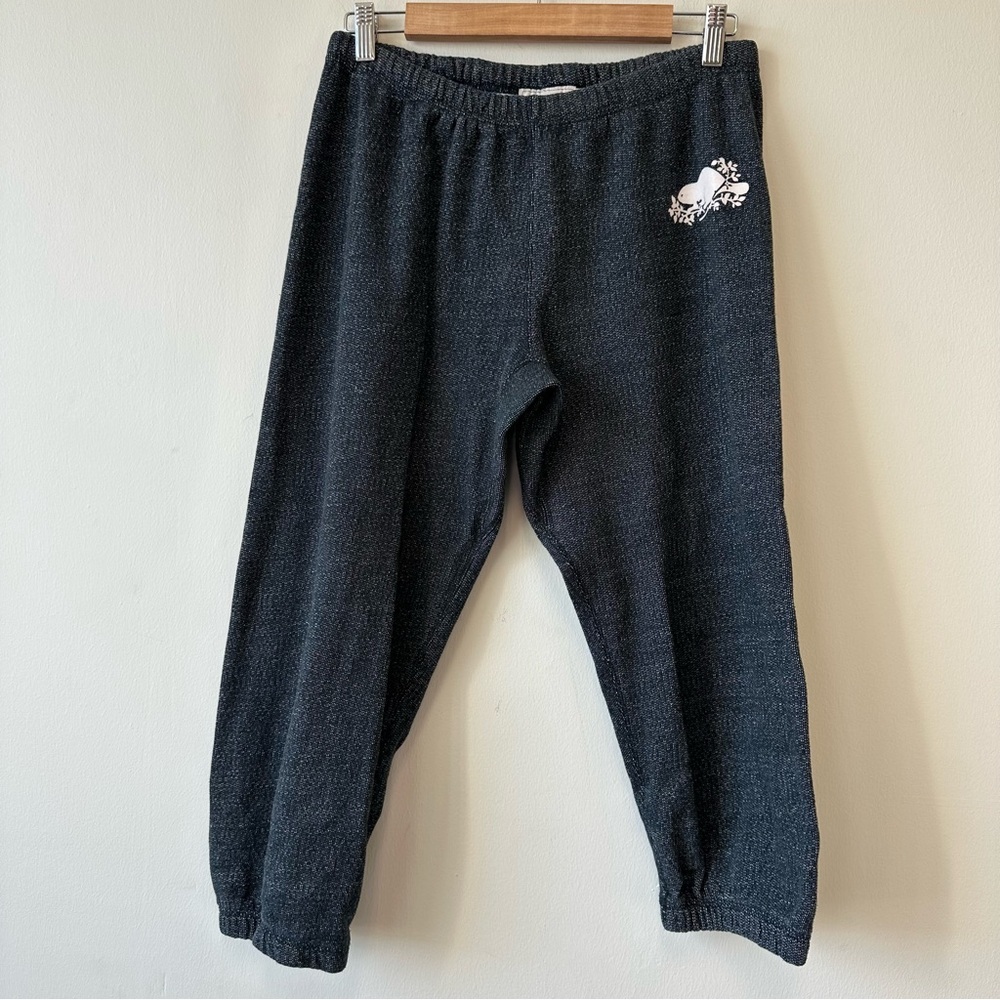 Roots Salt and Pepper Cropped Jogger with Beaver Logo